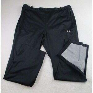 Under Armour Track Pants Mens 2XL Black Storm Loose Fit Water Resistant 1246375